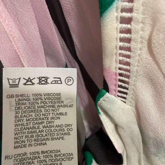 Reiss Abstract Print Halter Ruffle Waist Mini Dress Size 8 - Picture 8 of 8